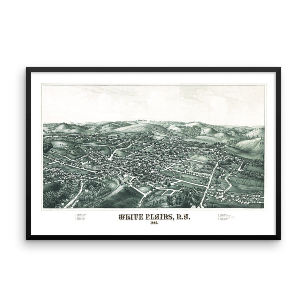 White Plains, NY 1887 Framed - Available at KNOWOL