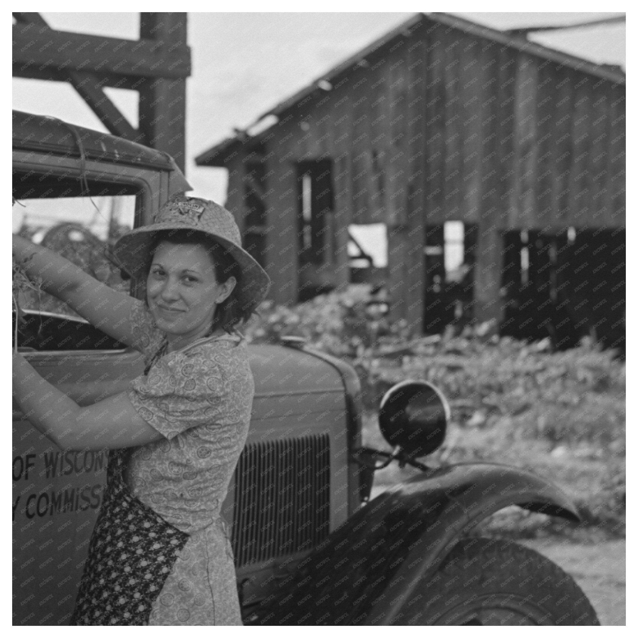 Wife of Pea Farmer at Vinery Sun Prairie Wisconsin 1937 - Available at KNOWOL