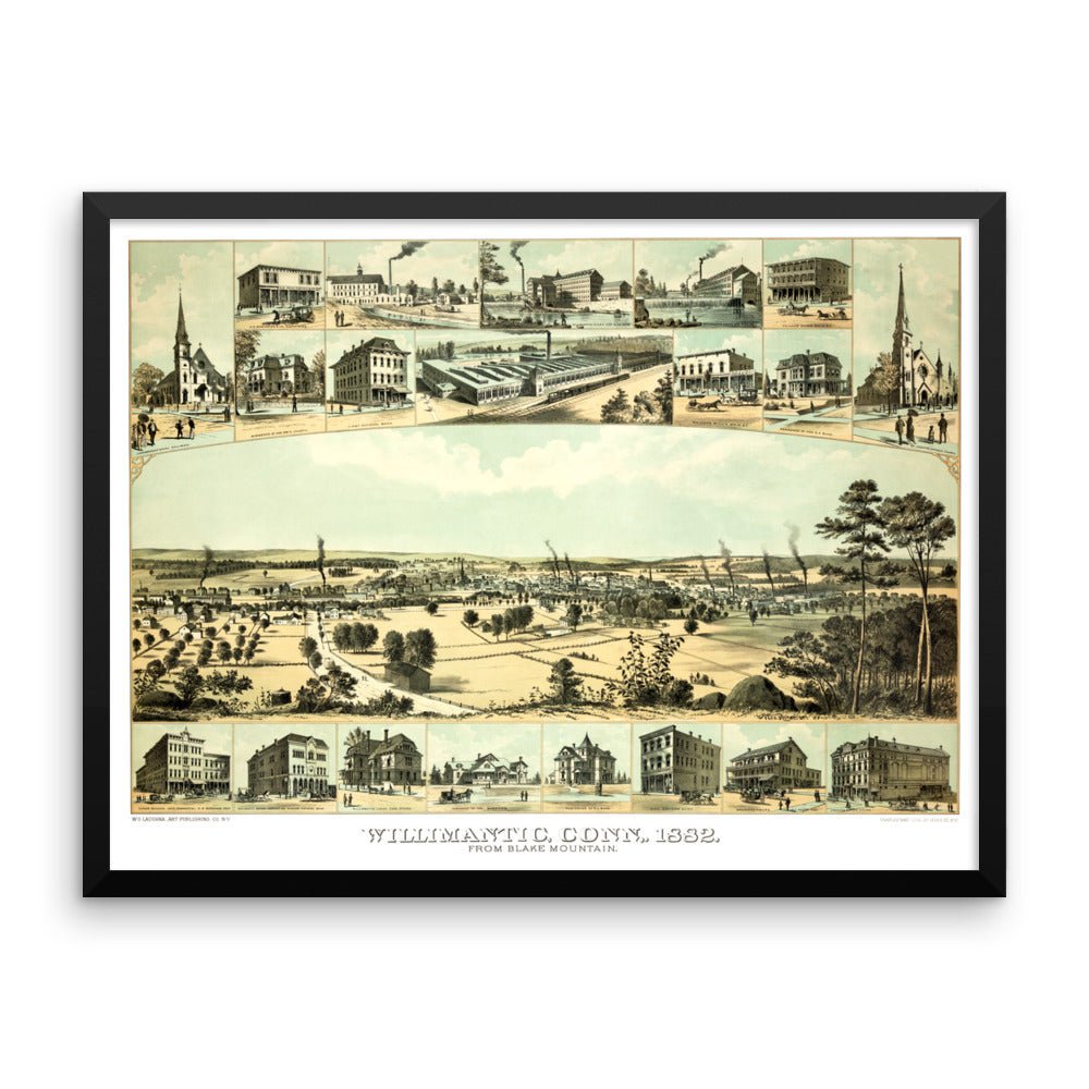 Willimantic, CT 1882 Framed - Available at KNOWOL