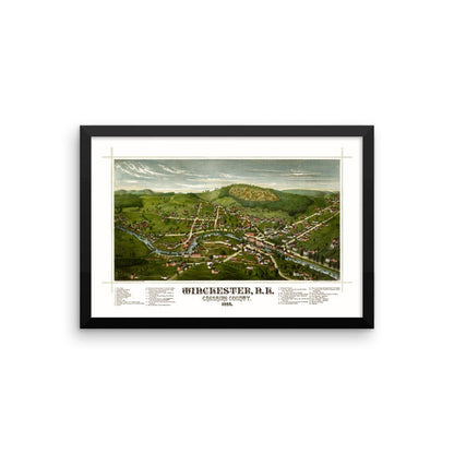 Winchester, NH 1887 Framed Map - Available at KNOWOL