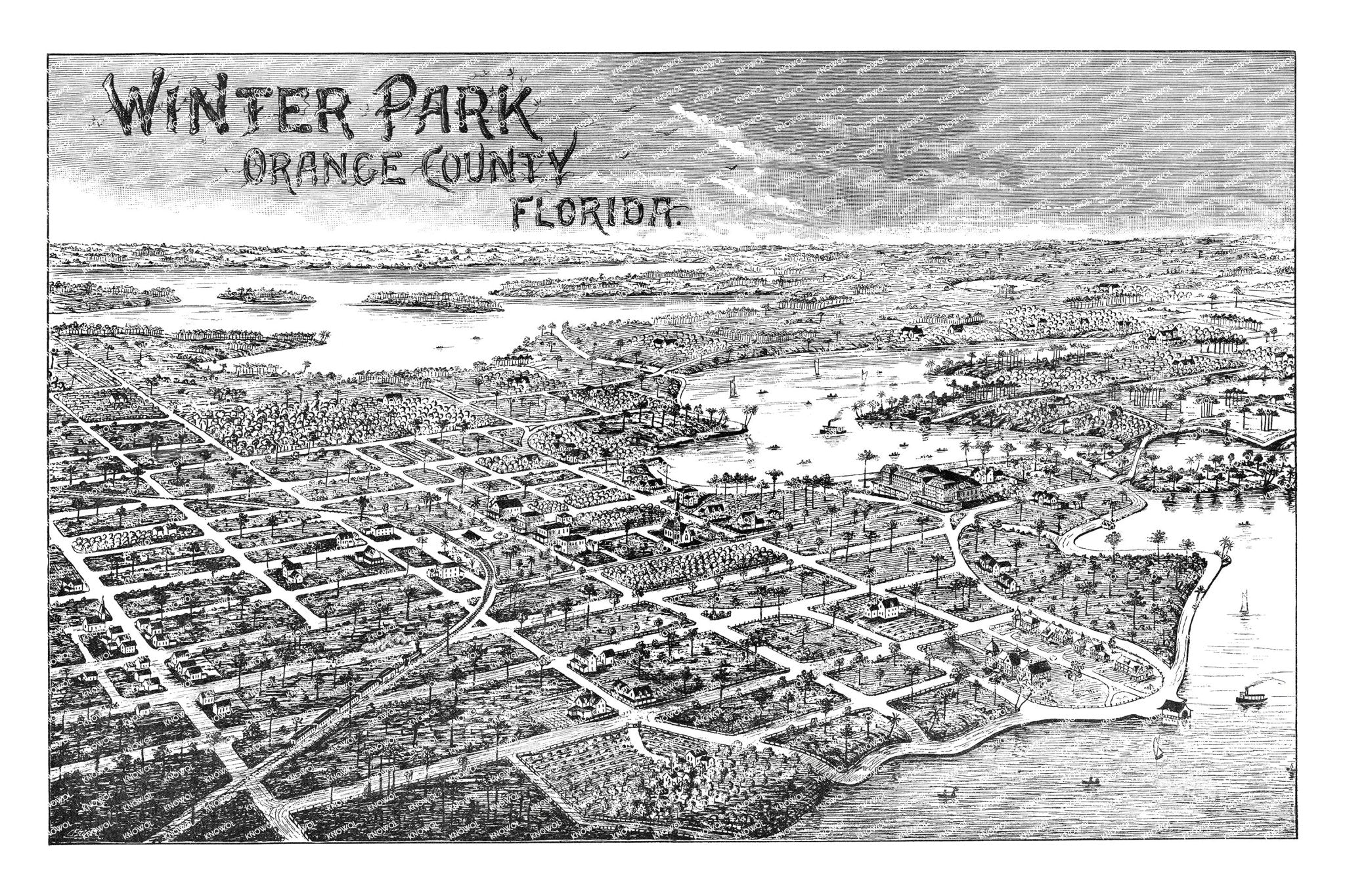 Winter Park, FL 1884 Vintage Map - Available at KNOWOL