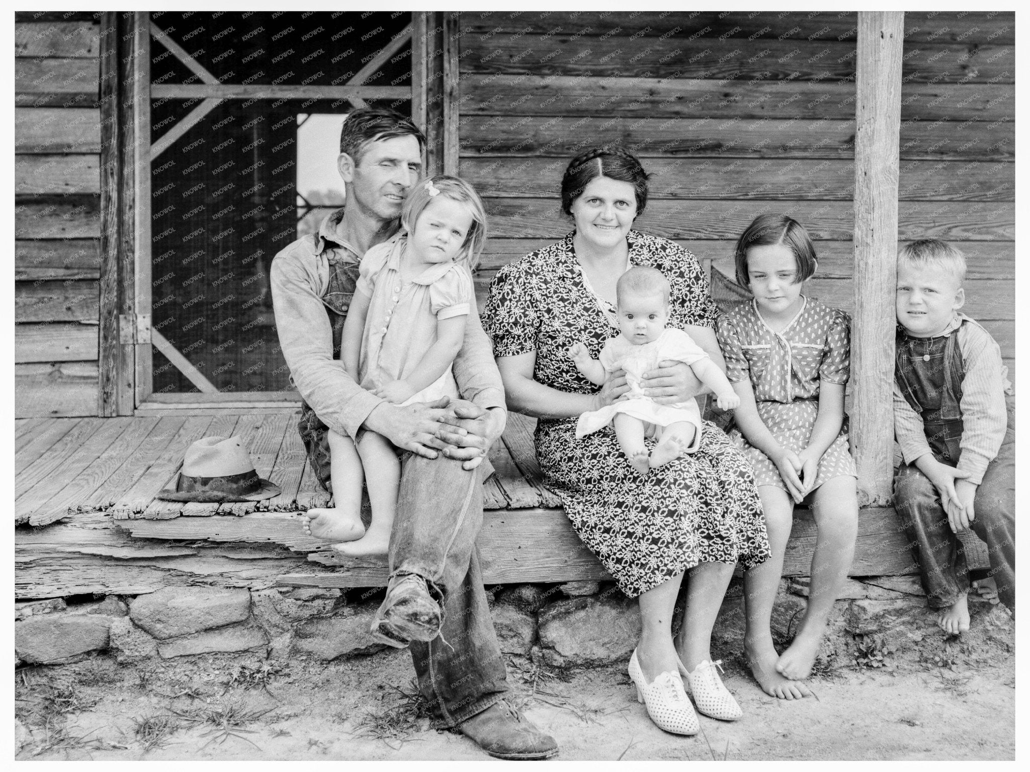 Woman and Children on Porch North Carolina 1939 - Available at KNOWOL