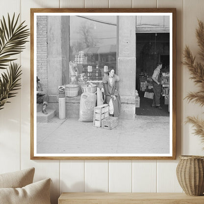 Woman at Grocery Store Shawneetown Illinois April 1937 - Available at KNOWOL