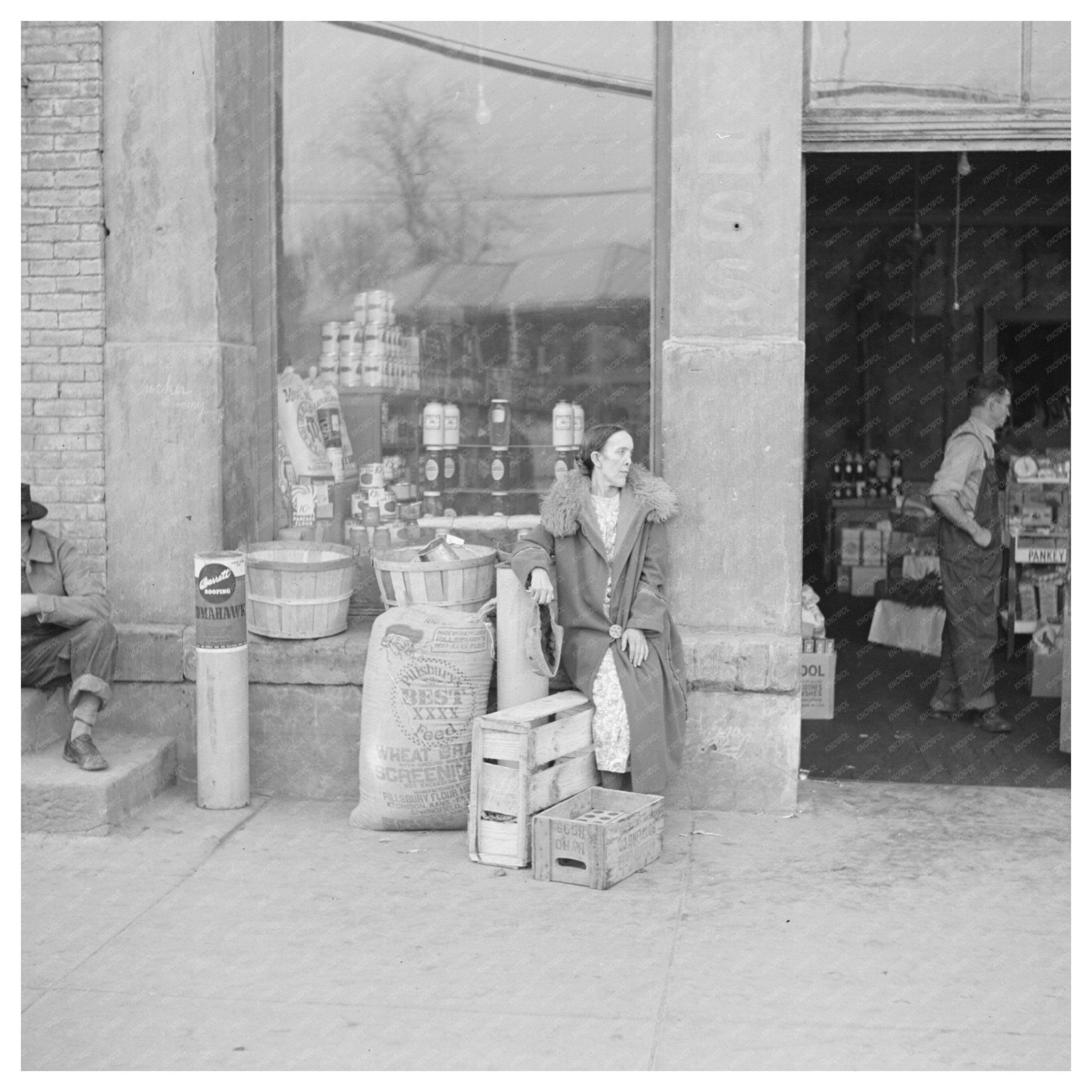 Woman at Grocery Store Shawneetown Illinois April 1937 - Available at KNOWOL