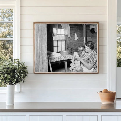 Woman Bathing Baby in Kitchen North Carolina 1939 - Available at KNOWOL