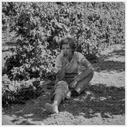 Woman Resting in Hop Vines Independence Oregon 1939 - Available at KNOWOL