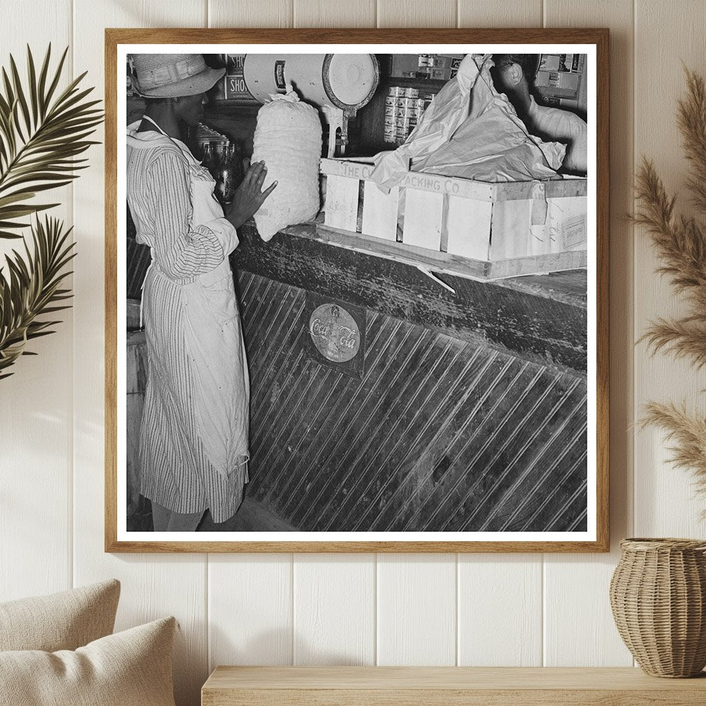 Woman Trading Pecans for Groceries in 1938 Louisiana - Available at KNOWOL