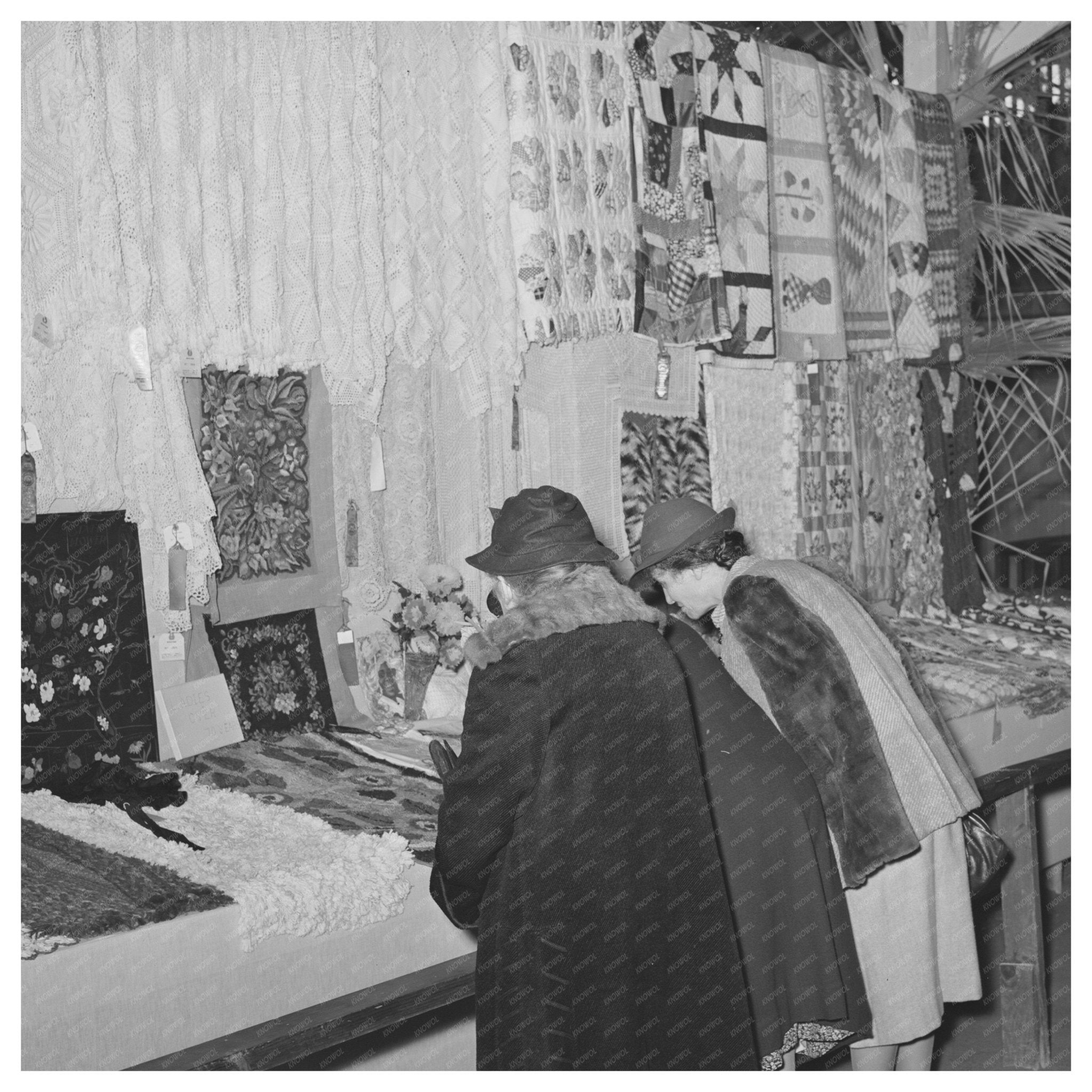 Women at Gonzales County Fair Quilting Exhibit 1939 - Available at KNOWOL