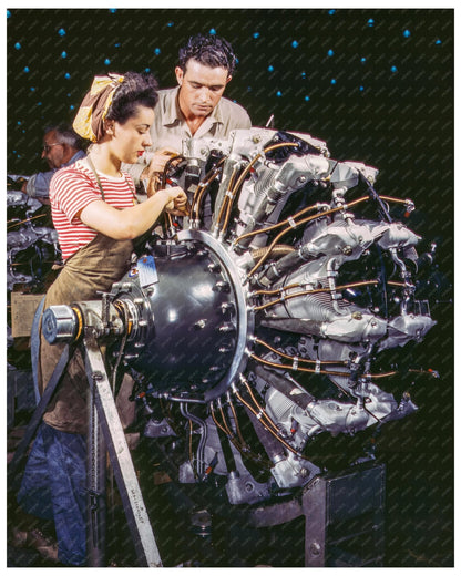 Women Engine Mechanics Training at Douglas Aircraft Company Long Beach October 1942 - Available at KNOWOL