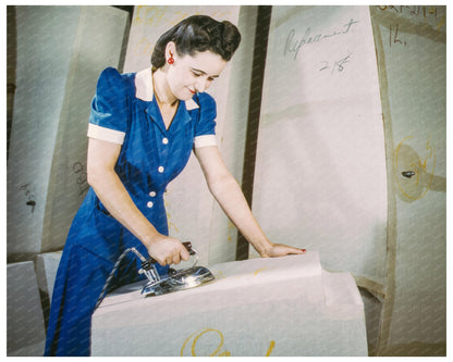 Women Ironing at Goodyear Tire Company December 1941 - Available at KNOWOL