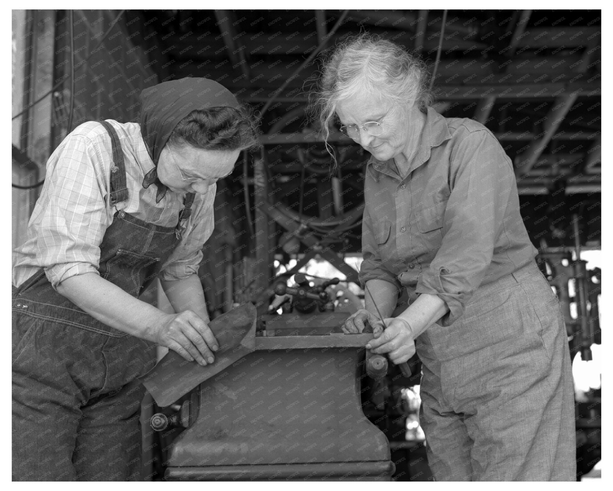 Women Processing War Parts at La Roes Shop 1942 - Available at KNOWOL