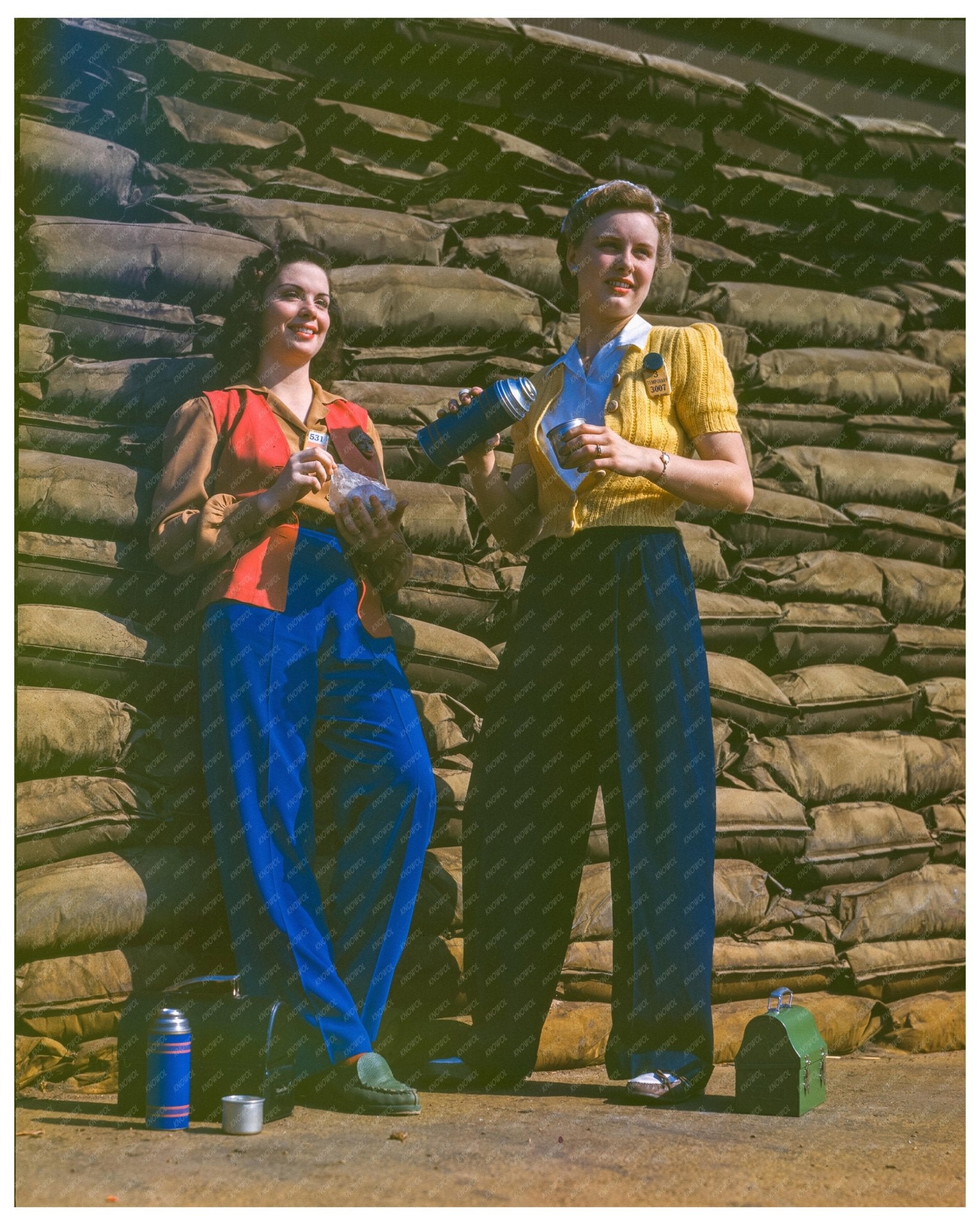 Women Workers at Douglas Aircraft Company Lunchtime Break October 1942 - Available at KNOWOL