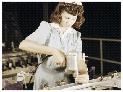 Women Workers Drilling Wing Bulkhead at Consolidated Aircraft 1942 - Available at KNOWOL