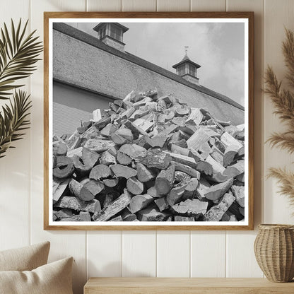 Wood Pile at Orton Farm Marshfield Vermont 1940 - Available at KNOWOL