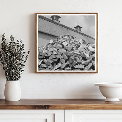 Wood Pile at Orton Farm Marshfield Vermont 1940 - Available at KNOWOL