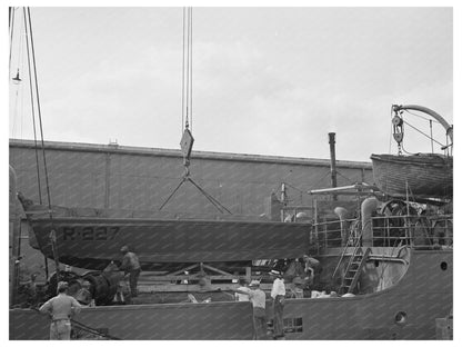 Wooden Ramp Boat Loaded for Navy Delivery July 1942 - Available at KNOWOL