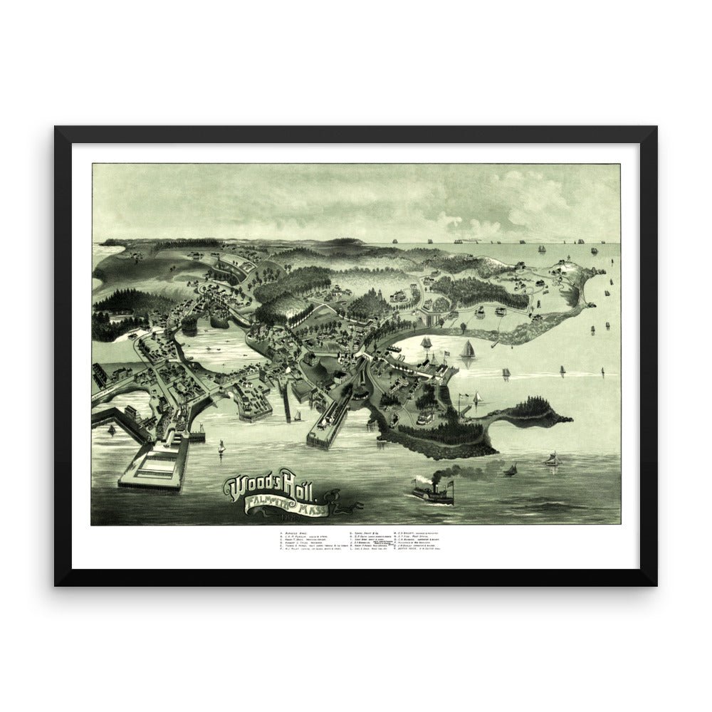 Woods Hole, Massachusetts 1887 Framed - Available at KNOWOL