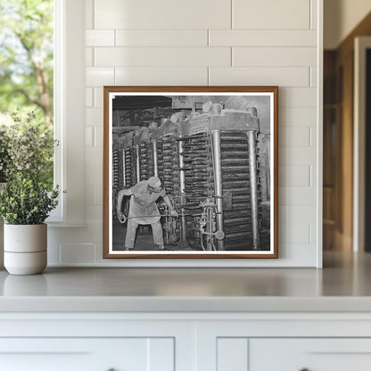 Workers Removing Cotton Cake in Texas Oil Mill 1939 - Available at KNOWOL