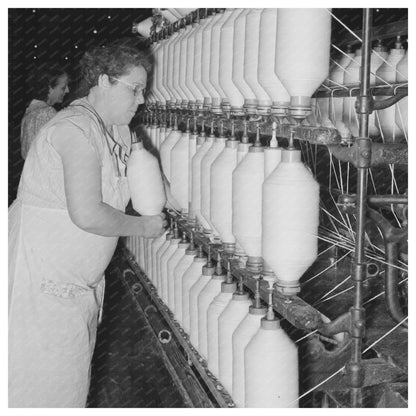 Workers Removing Cotton Thread Spindles Laurel Mill 1939 - Available at KNOWOL