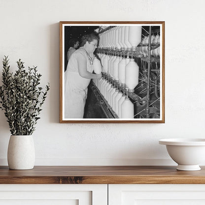 Workers Removing Cotton Thread Spindles Laurel Mill 1939 - Available at KNOWOL