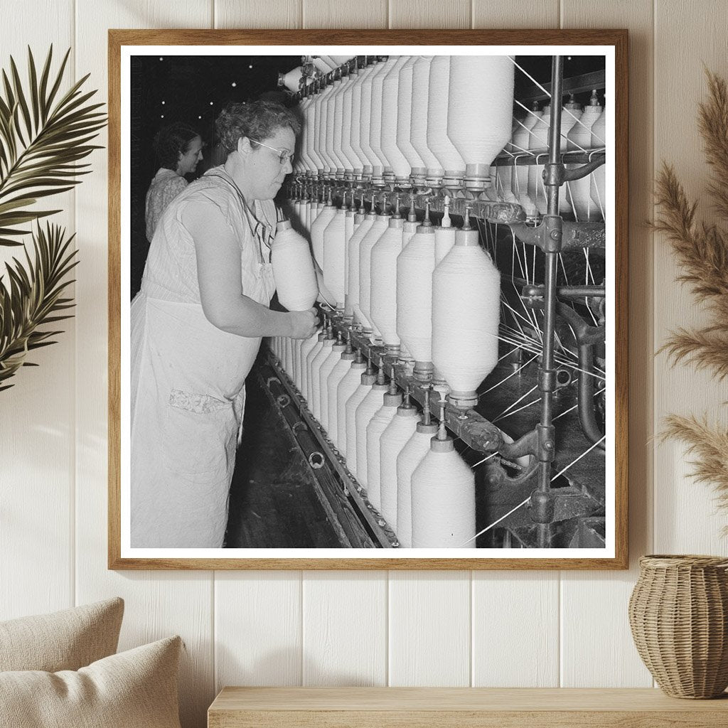 Workers Removing Cotton Thread Spindles Laurel Mill 1939 - Available at KNOWOL