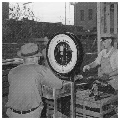 Workers Weighing Turkeys in Brownwood Texas 1939 - Available at KNOWOL