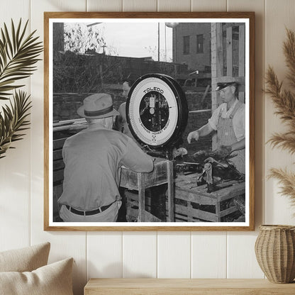 Workers Weighing Turkeys in Brownwood Texas 1939 - Available at KNOWOL