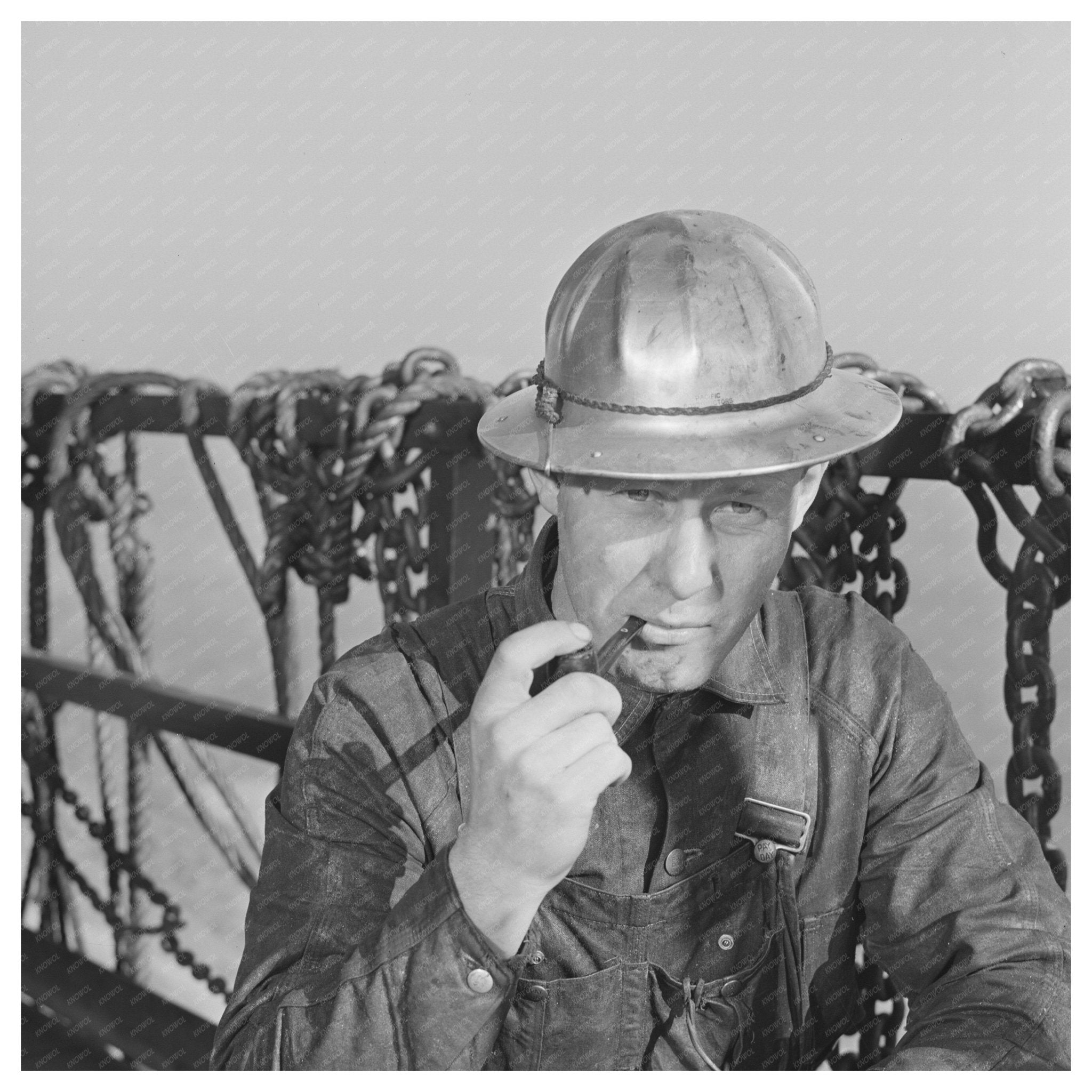 Workman at Shasta Dam California December 1941 - Available at KNOWOL