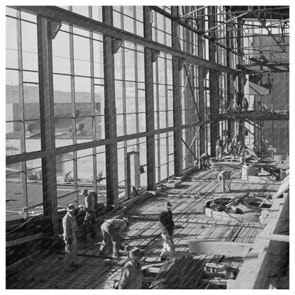 Workmen in Steel Structure at Basic Magnesium Plant 1940s - Available at KNOWOL