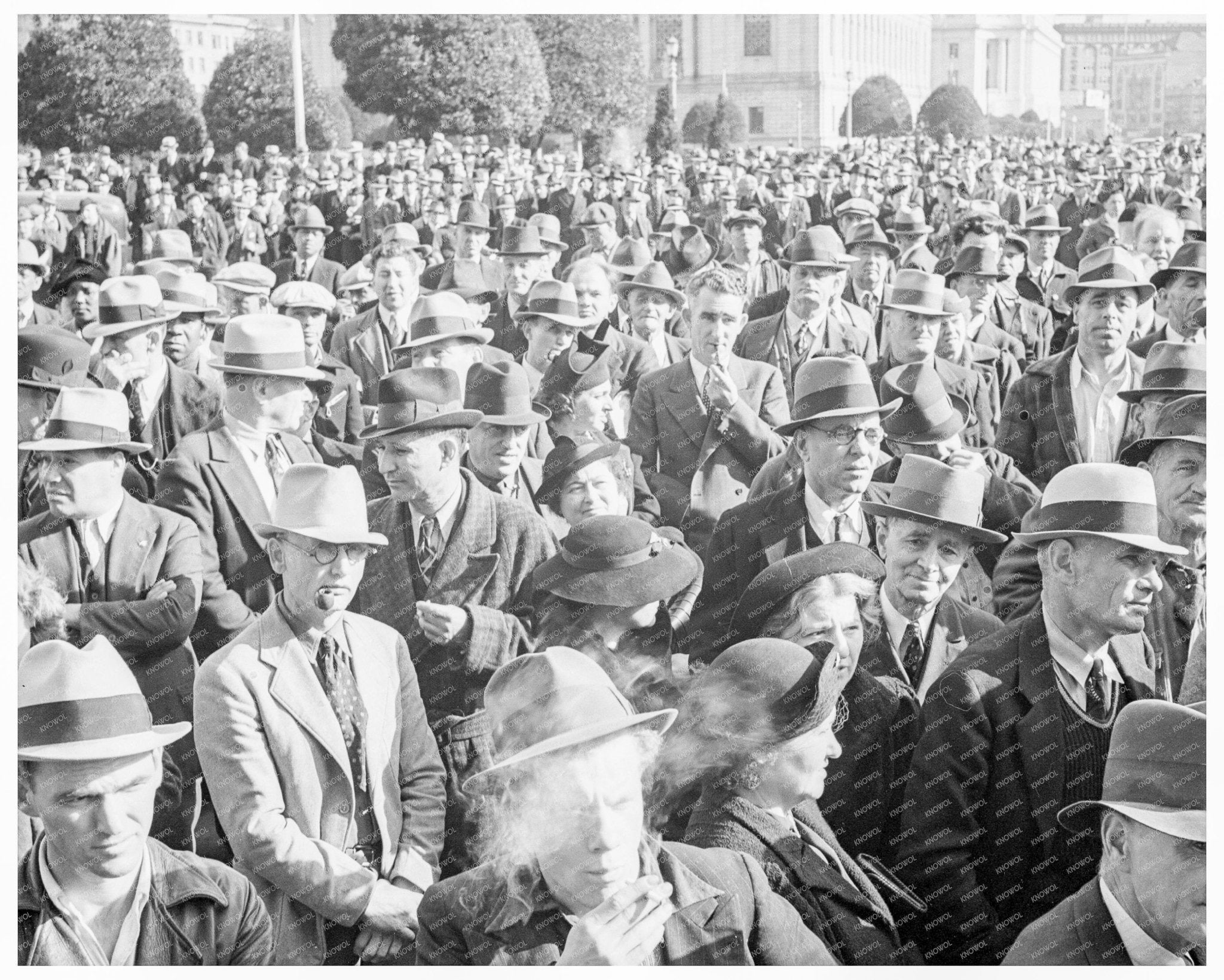 WPA Workers Protest Cuts San Francisco February 1939 - Available at KNOWOL