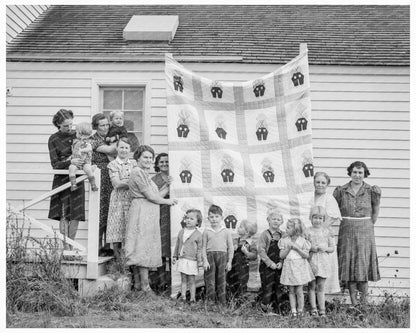 Yamhill County Farm Women Quilt for Community Member 1939 - Available at KNOWOL