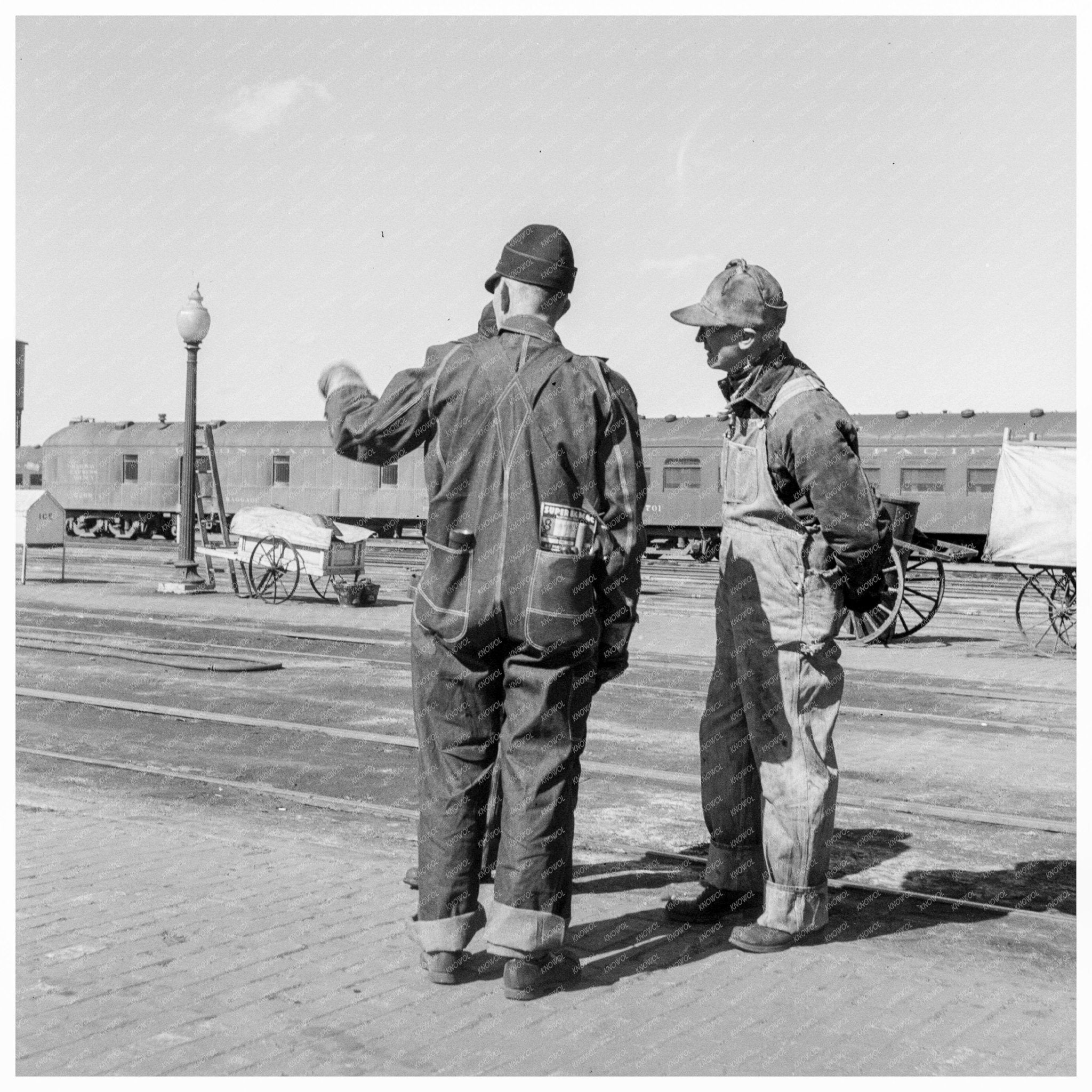 Yardmen Working in Grand Island Nebraska June 1939 - Available at KNOWOL