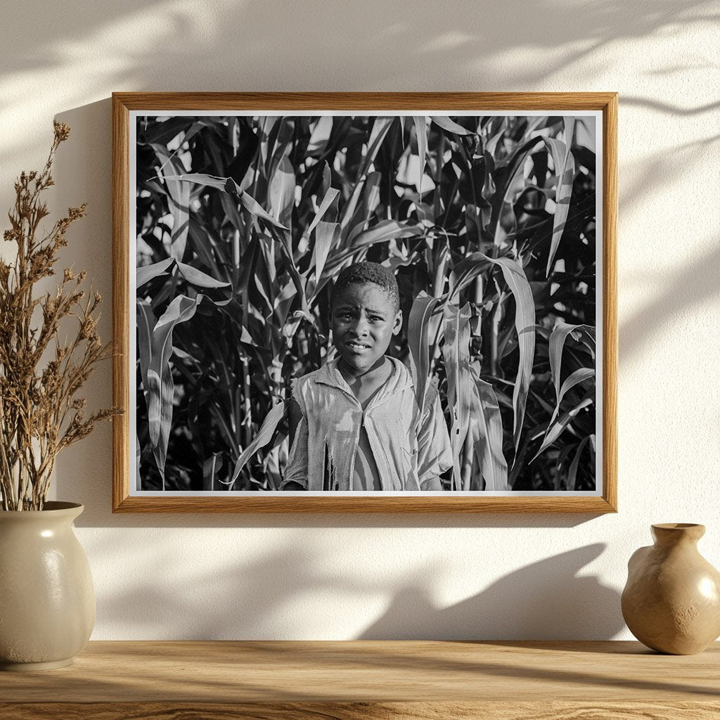 Young Boy in Cornfield Leland Mississippi 1937 - Available at KNOWOL