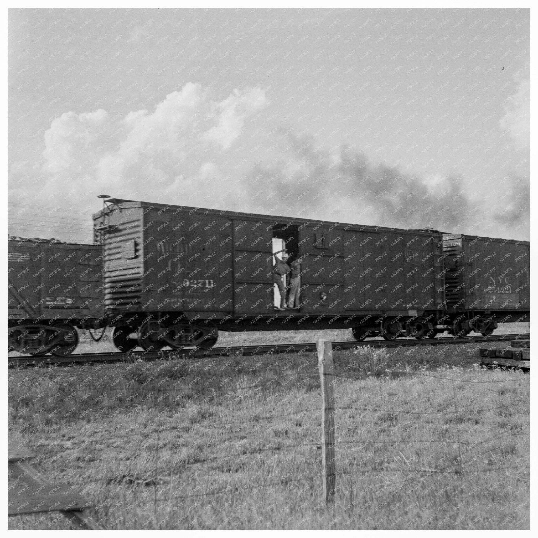 Young Boy Riding Freight Train West Texas 1937 - Available at KNOWOL