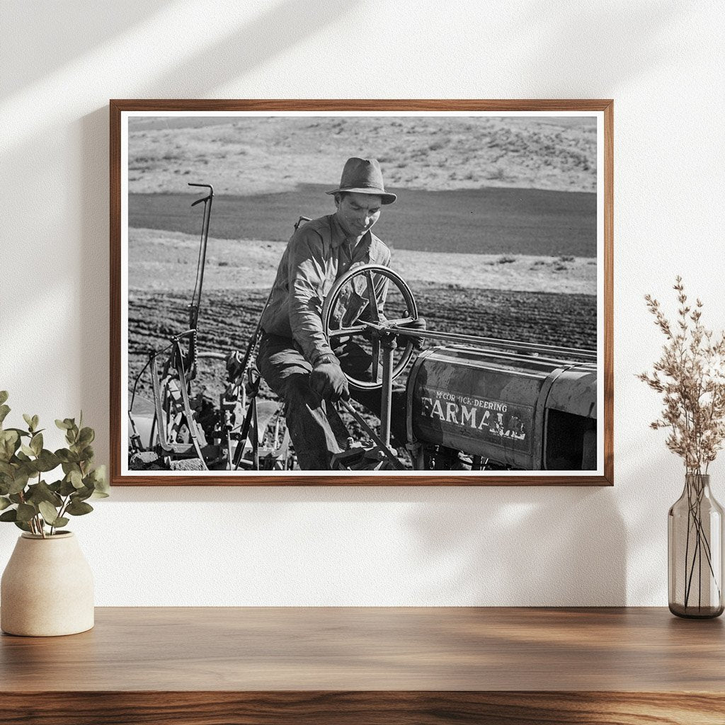 Young Farmer Plowing Field with Tractor Gem County Idaho 1939 - Available at KNOWOL