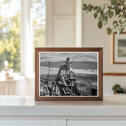 Young Farmer Plowing Field with Tractor Gem County Idaho 1939 - Available at KNOWOL