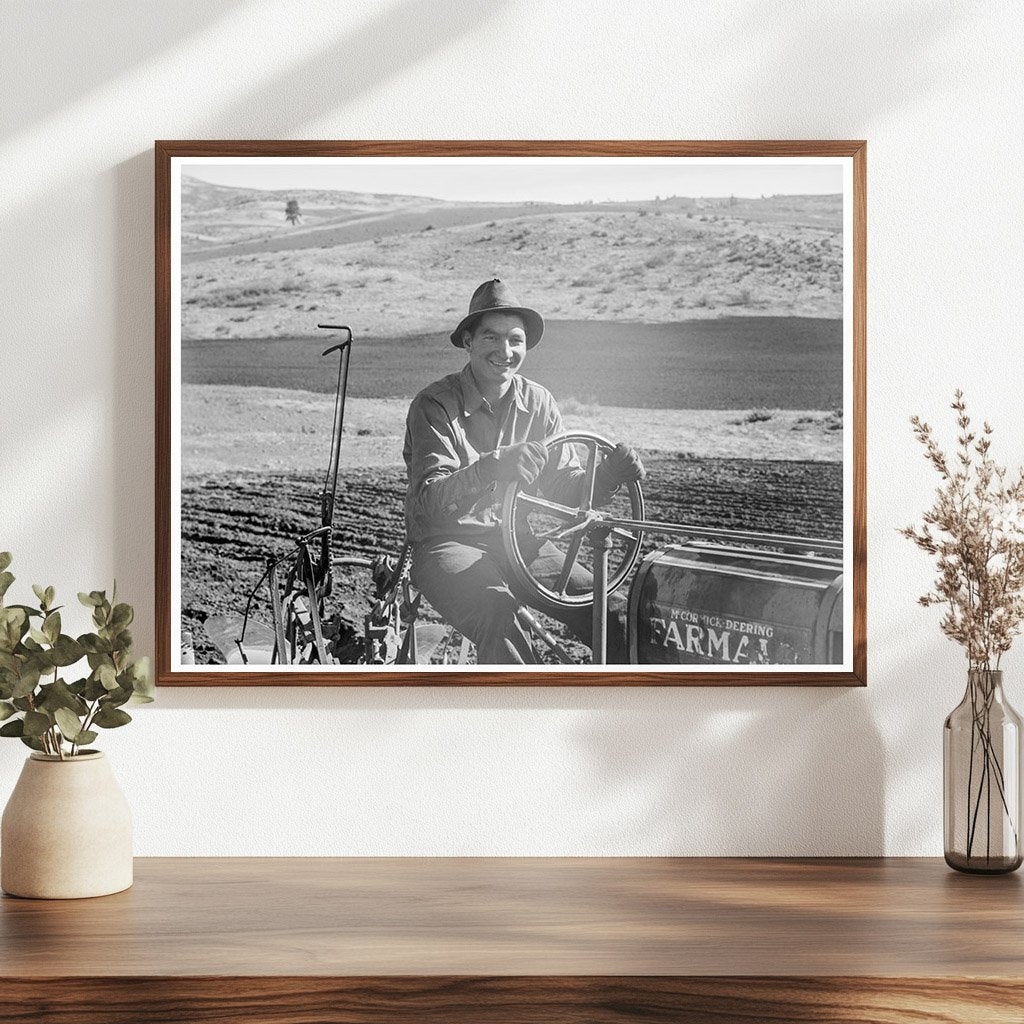 Young Farmer Plowing with Tractor in Idaho 1939 - Available at KNOWOL