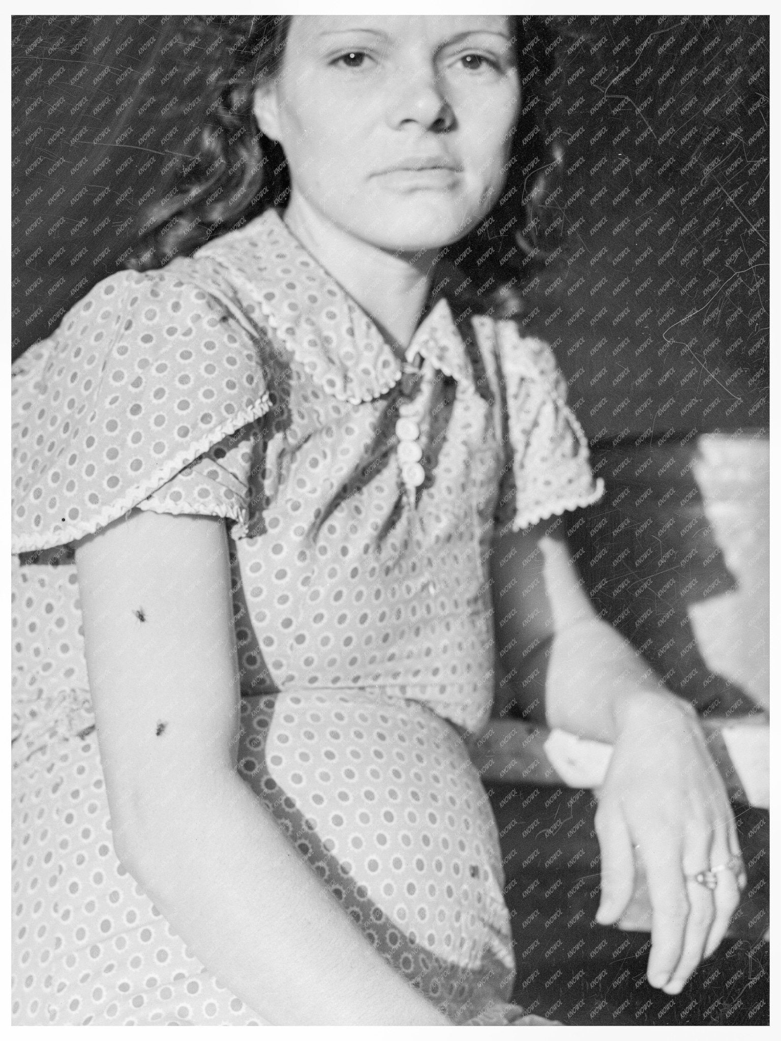 Young Girl in Migratory Family Labor Camp 1939 - Available at KNOWOL