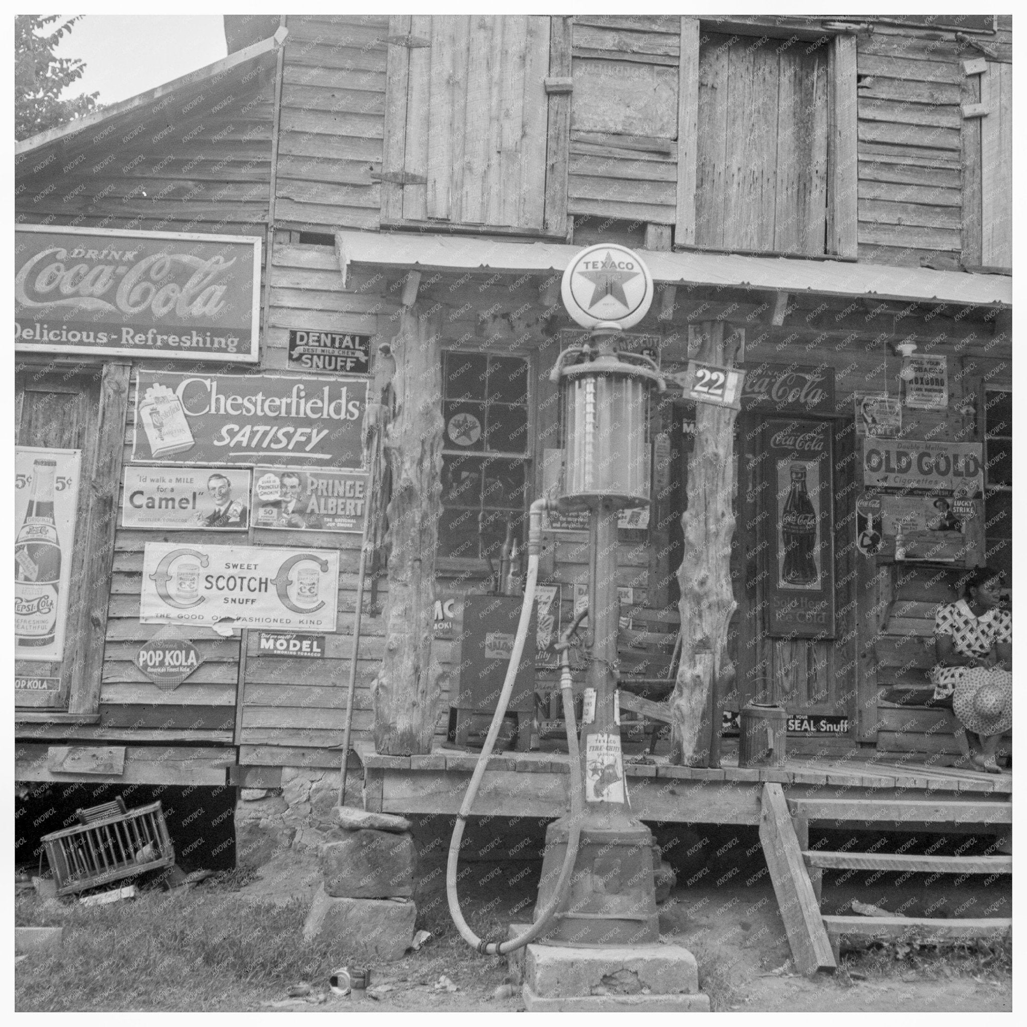 Young Girl Outside Country Store Person County NC 1939 - Available at KNOWOL