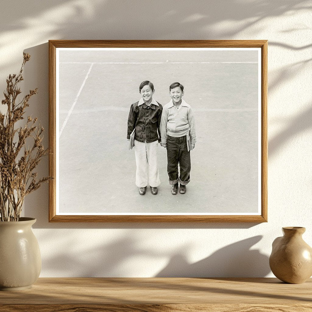 Yuichi Sumi and Tommy Wong 1942 San Francisco School Photo - Available at KNOWOL