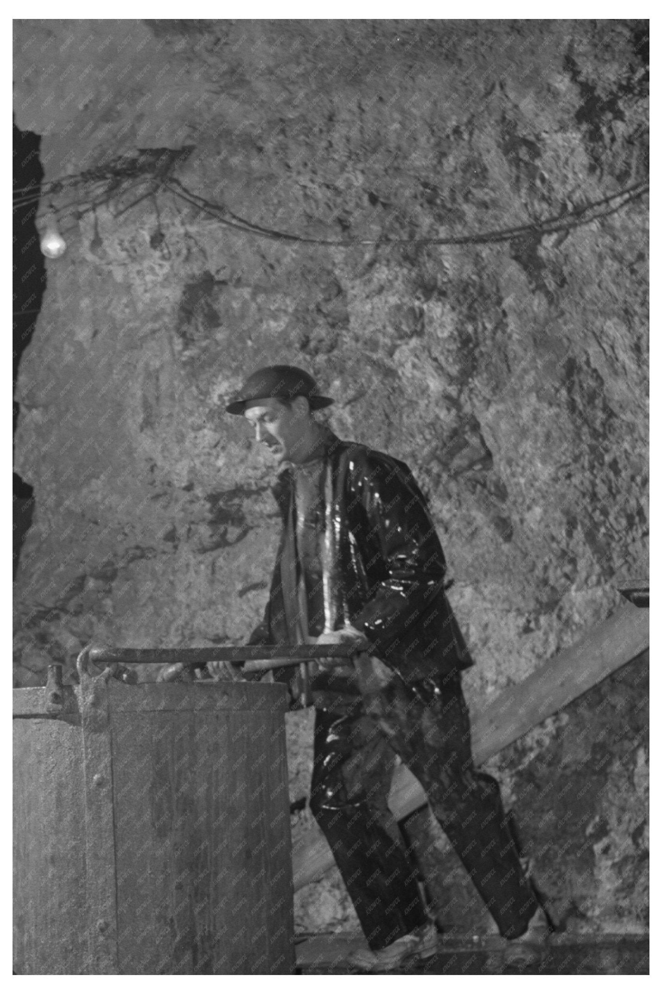 Zinc Ore Bucket Hoisted from Mine Cardin Oklahoma 1942 - Available at KNOWOL