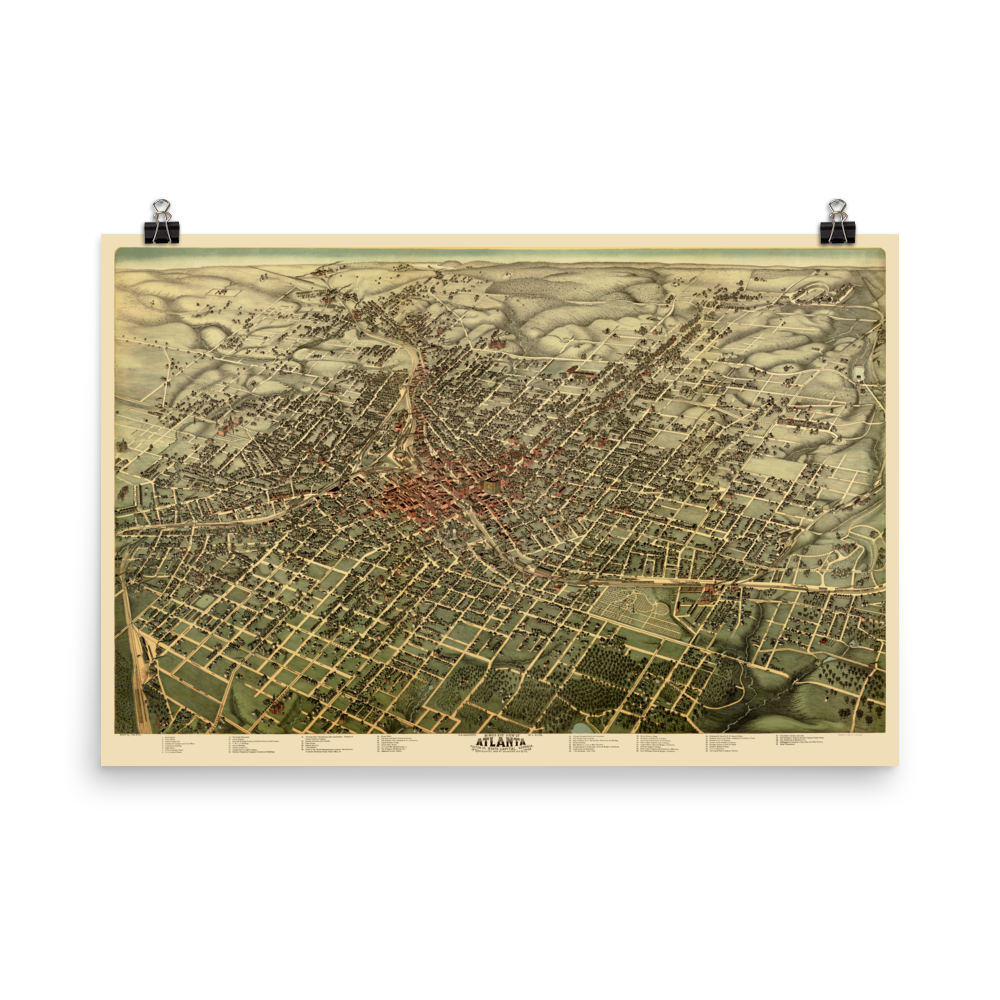 Atlanta, GA 1892 Map