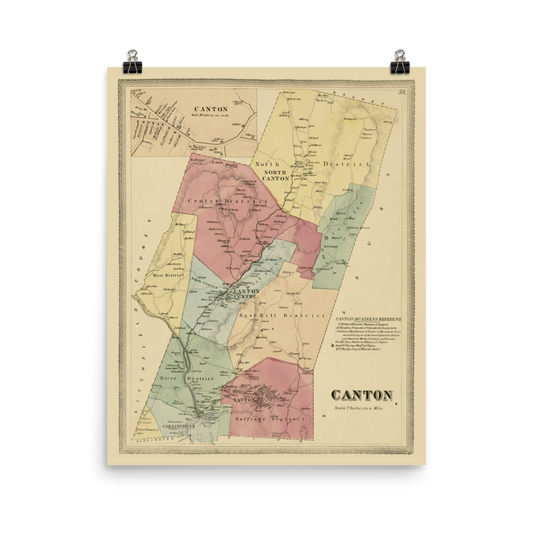 Canton, CT 1869 Map