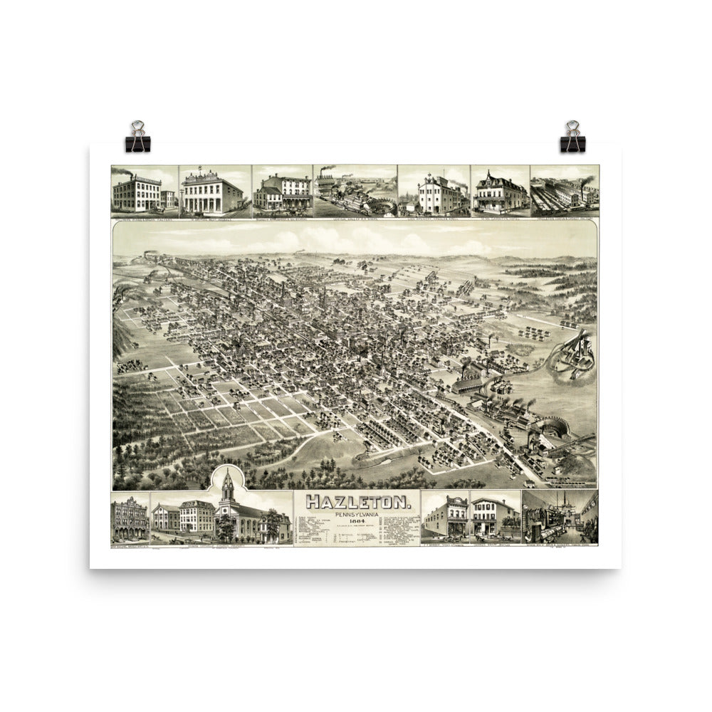 Hazleton, PA 1884 Map