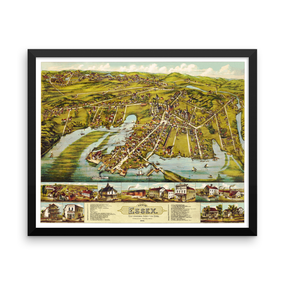 Essex, Connecticut 1881 Framed