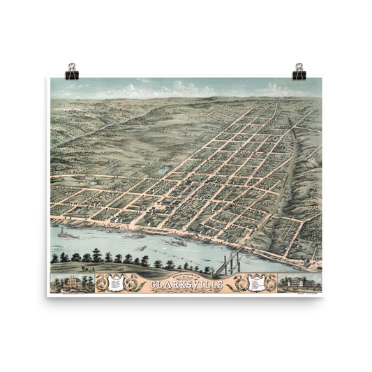 Clarksville, TN 1870 Map