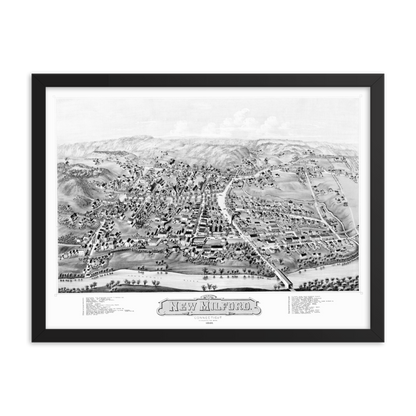 New Milford, Connecticut 1882 Framed
