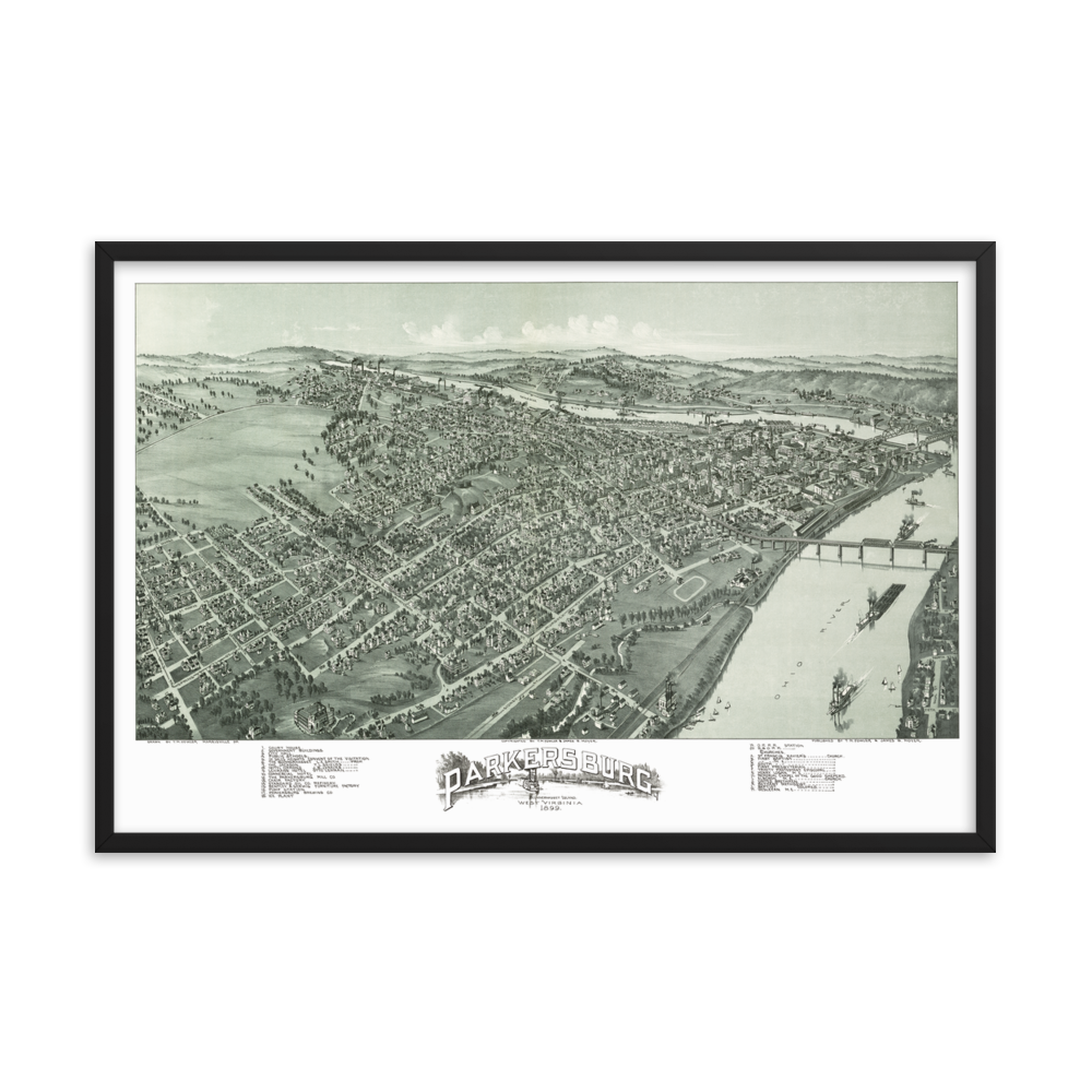 Parkersburg, West Virginia 1899 Framed