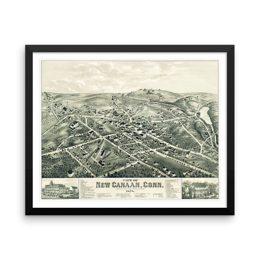 New Canaan, CT 1878 Framed