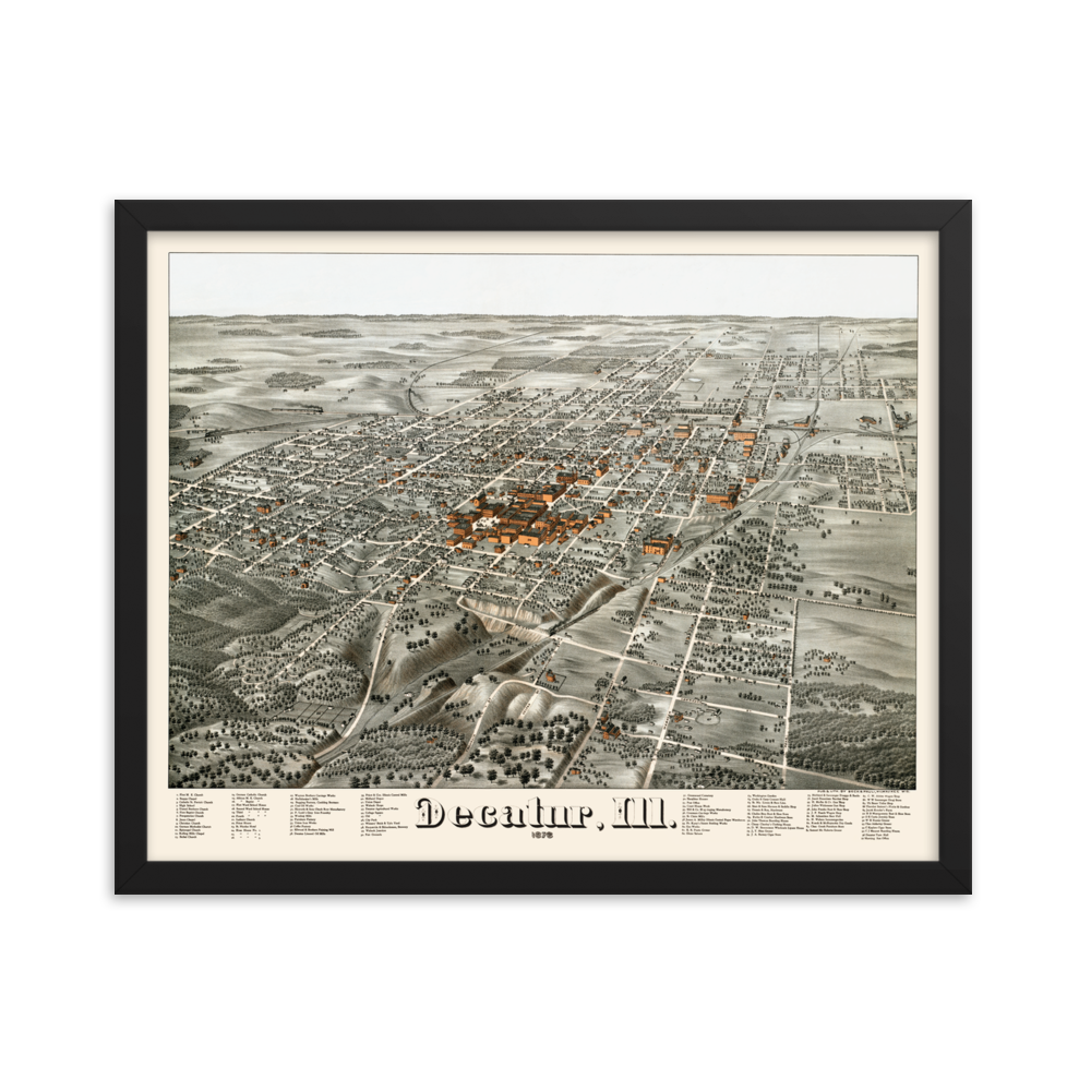 Decatur, Illinois 1878 Framed